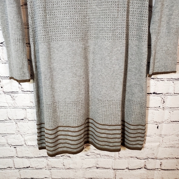 PrAna Mariette Gray Brown Organic Cotton Knit Hooded Sweater Dress Size S - Picture 10 of 13